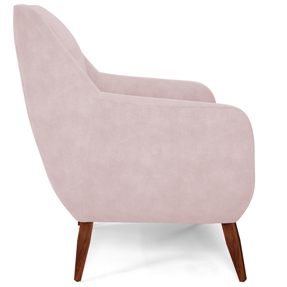 Kit 02 Poltronas Decorativa Fixa Pés de Madeira Paloma D02 Veludo Rosê C-305 - Lyam Decor