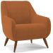 Kit 02 Poltronas Decorativa Fixa Pés de Madeira Paloma D02 Veludo Telha C-262 - Lyam Decor