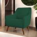 Kit 02 Poltronas Decorativa Fixa Pés de Madeira Paloma D02 Veludo Verde C-303 - Lyam Decor