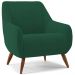 Kit 02 Poltronas Decorativa Fixa Pés de Madeira Paloma D02 Veludo Verde C-303 - Lyam Decor