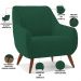 Kit 02 Poltronas Decorativa Fixa Pés de Madeira Paloma D02 Veludo Verde C-303 - Lyam Decor