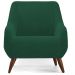 Kit 02 Poltronas Decorativa Fixa Pés de Madeira Paloma D02 Veludo Verde C-303 - Lyam Decor