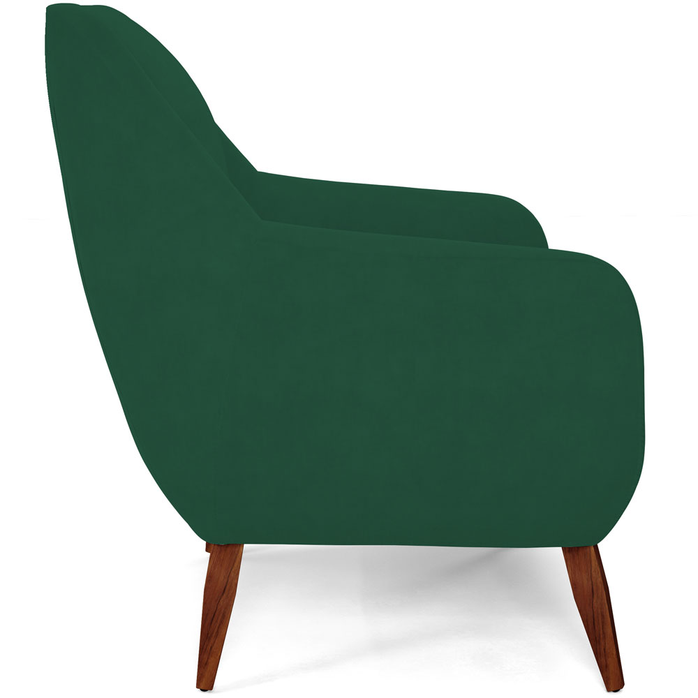 Kit 02 Poltronas Decorativa Fixa Pés de Madeira Paloma D02 Veludo Verde C-303 - Lyam Decor
