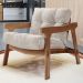 Kit 02 Poltronas Decorativa Fixa Para Sala Living Ikary L02 Canela Linho Cru - Lyam Decor