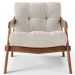 Kit 02 Poltronas Decorativa Fixa Para Sala Living Ikary L02 Canela Linho Cru - Lyam Decor