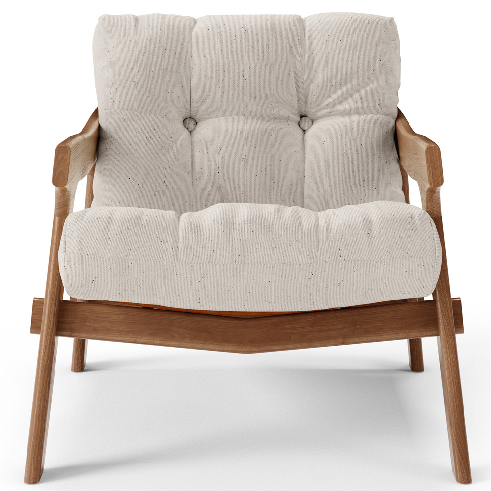 Kit 02 Poltronas Decorativa Fixa Para Sala Living Ikary L02 Canela Linho Cru - Lyam Decor