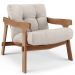 Kit 02 Poltronas Decorativa Fixa Para Sala Living Ikary L02 Canela Linho Cru - Lyam Decor