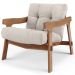 Kit 02 Poltronas Decorativa Fixa Para Sala Living Ikary L02 Canela Linho Cru - Lyam Decor