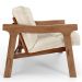 Kit 02 Poltronas Decorativa Fixa Para Sala Living Ikary L02 Canela Linho Palha - Lyam Decor