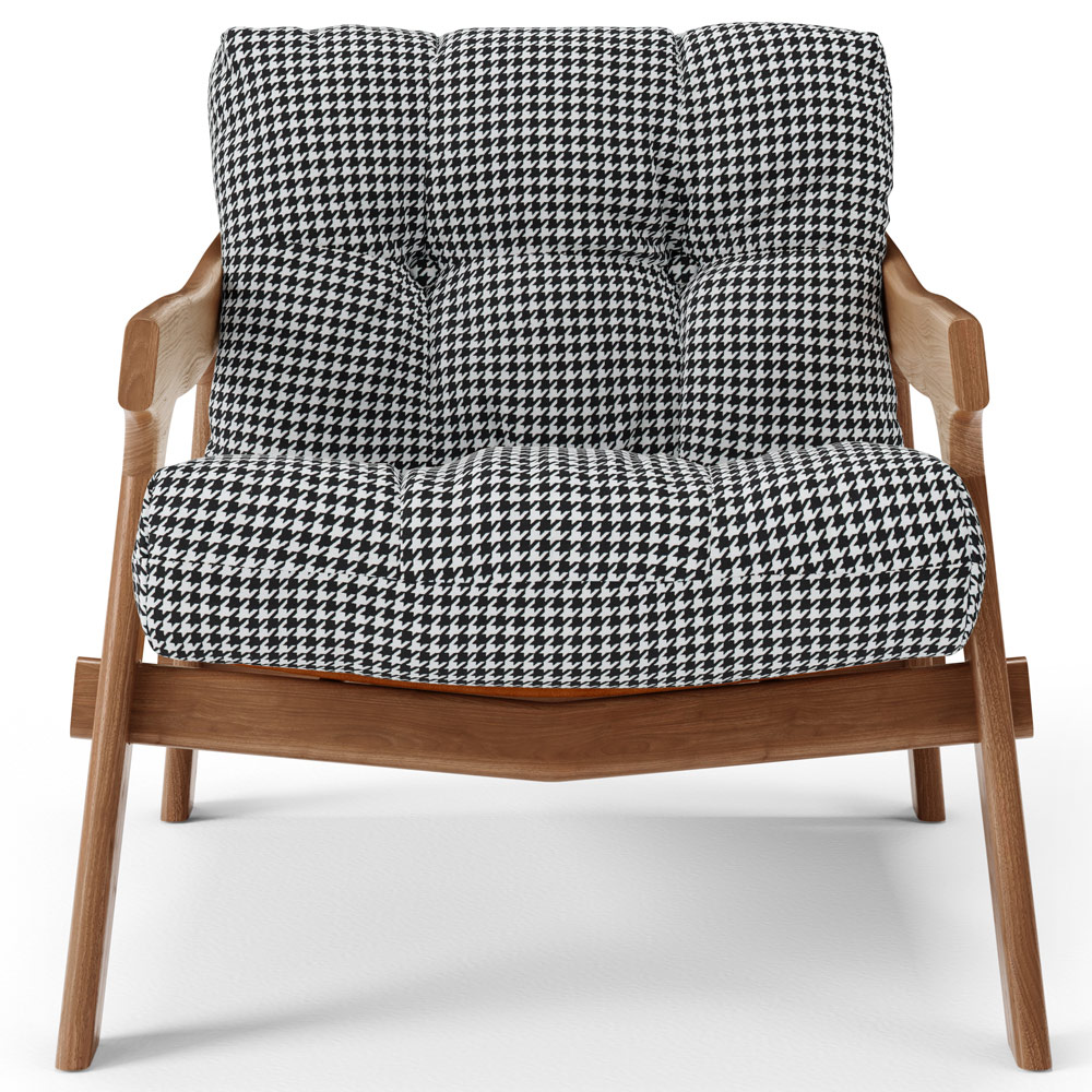 Kit 02 Poltronas Decorativa Fixa Para Sala Living Ikary L02 Canela Pied Poule - Lyam Decor