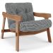 Kit 02 Poltronas Decorativa Fixa Para Sala Living Ikary L02 Canela Pied Poule - Lyam Decor