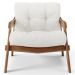 Kit 02 Poltronas Decorativa Fixa Para Sala Living Ikary L02 Canela Prime Bouclê Branco - Lyam Decor
