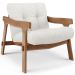 Kit 02 Poltronas Decorativa Fixa Para Sala Living Ikary L02 Canela Prime Bouclê Branco - Lyam Decor