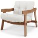 Kit 02 Poltronas Decorativa Fixa Para Sala Living Ikary L02 Canela Prime Bouclê Branco - Lyam Decor