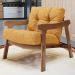 Kit 02 Poltronas Decorativa Fixa Para Sala Living Ikary L02 Canela Prime Bouclê Mostarda - Lyam Decor