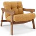 Kit 02 Poltronas Decorativa Fixa Para Sala Living Ikary L02 Canela Prime Bouclê Mostarda - Lyam Decor