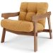 Kit 02 Poltronas Decorativa Fixa Para Sala Living Ikary L02 Canela Prime Bouclê Mostarda - Lyam Decor