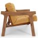 Kit 02 Poltronas Decorativa Fixa Para Sala Living Ikary L02 Canela Prime Bouclê Mostarda - Lyam Decor