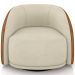 Kit 02 Poltronas Decorativa Giratória Angelina M03 Bouclê Bege Couríssimo Whisky - Lyam Decor