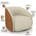 Kit 02 Poltronas Decorativa Giratória Angelina M03 Bouclê Bege Couríssimo Whisky - Lyam Decor