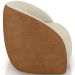 Kit 02 Poltronas Decorativa Giratória Angelina M03 Bouclê Bege Couríssimo Whisky - Lyam Decor