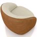Kit 02 Poltronas Decorativa Giratória Angelina M03 Bouclê Bege Couríssimo Whisky - Lyam Decor