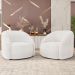 Kit 02 Poltronas Decorativa Giratória Angelina M03 Bouclê Branco - Lyam Decor