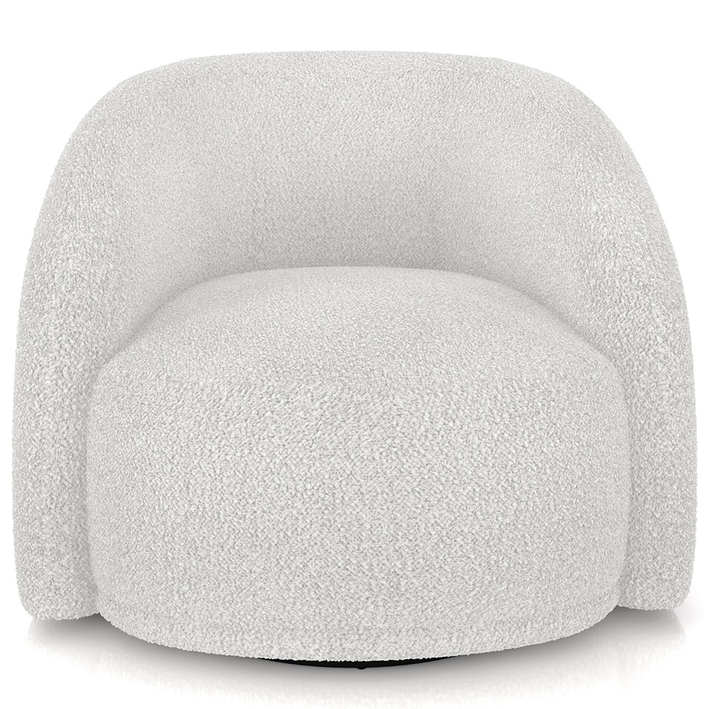 Kit 02 Poltronas Decorativa Giratória Angelina M03 Bouclê Branco - Lyam Decor