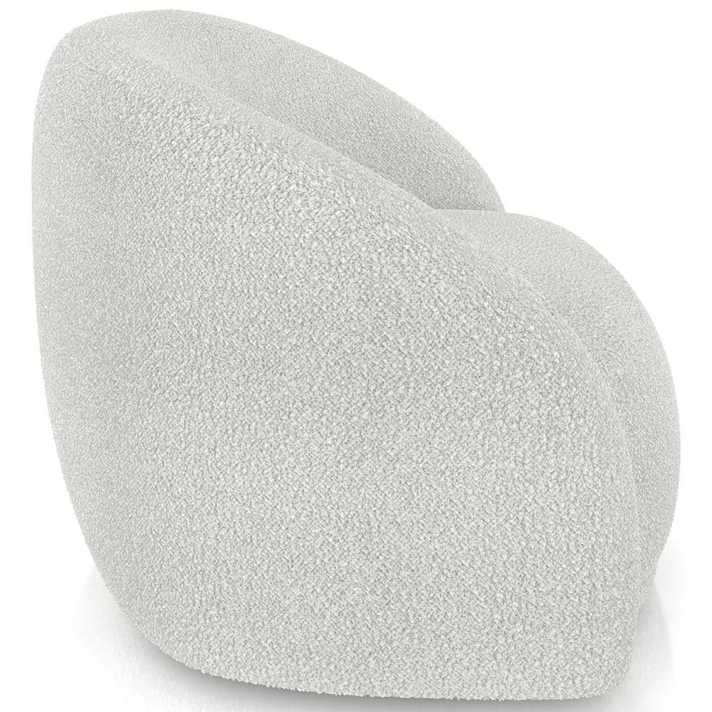 Kit 02 Poltronas Decorativa Giratória Angelina M03 Bouclê Branco - Lyam Decor