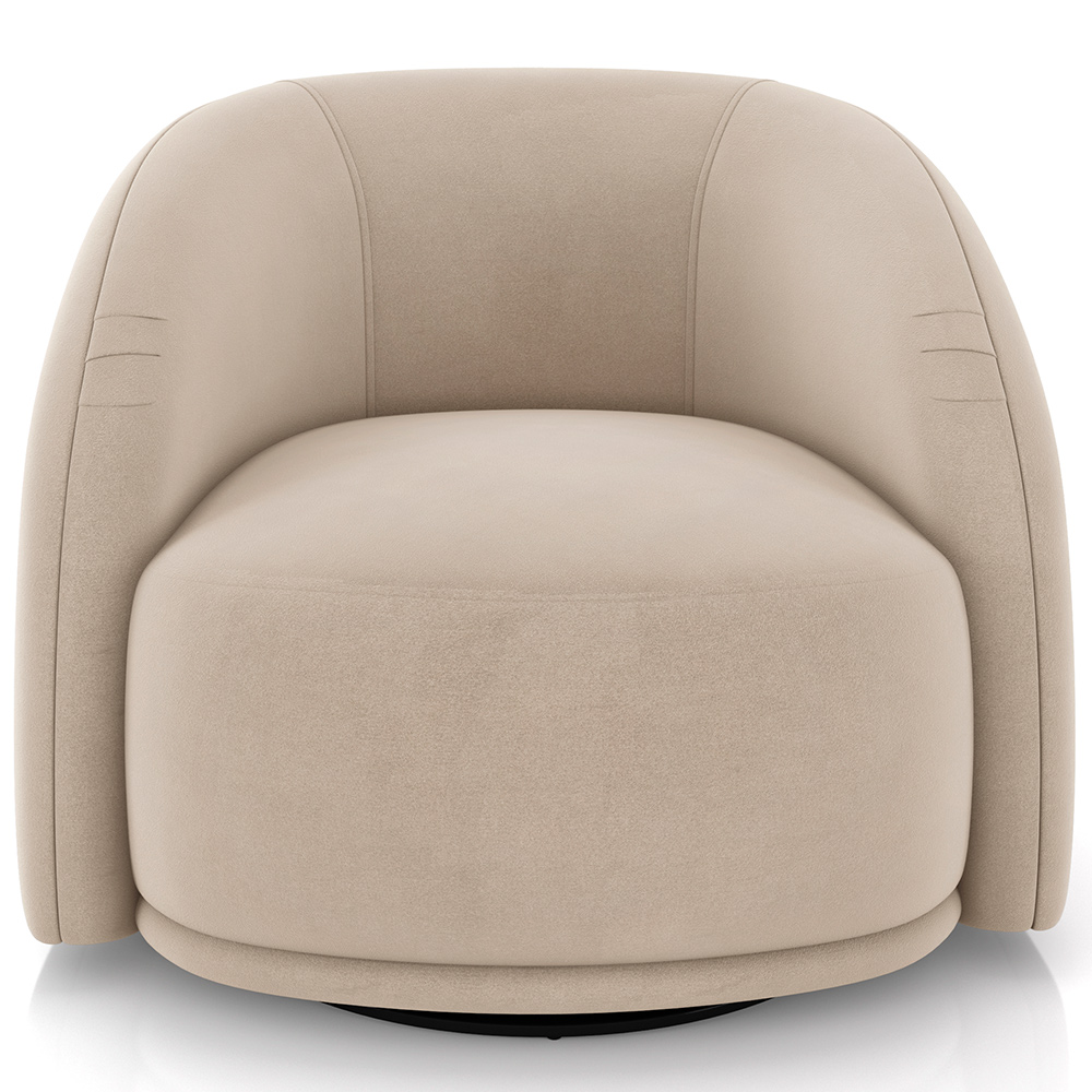 Kit 02 Poltronas Decorativa Giratória Angelina M03 Veludo Bege - Lyam Decor