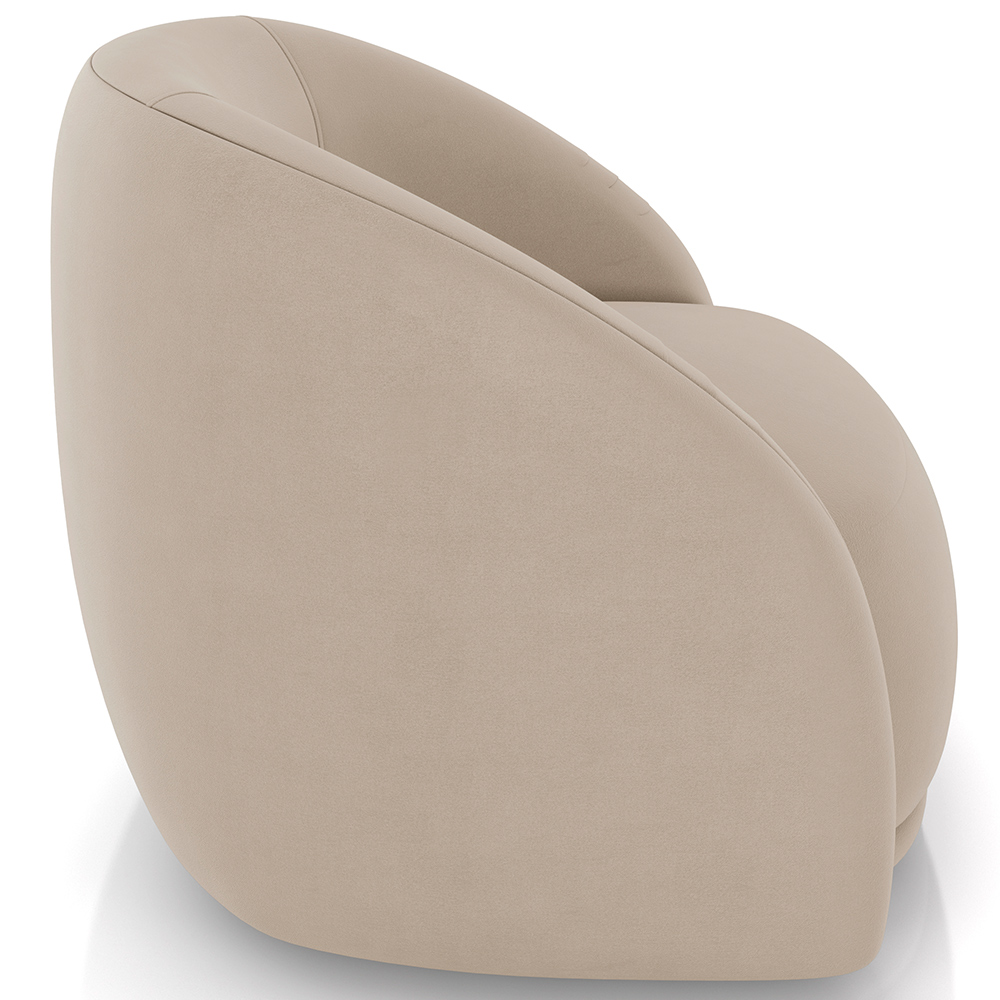 Kit 02 Poltronas Decorativa Giratória Angelina M03 Veludo Bege - Lyam Decor