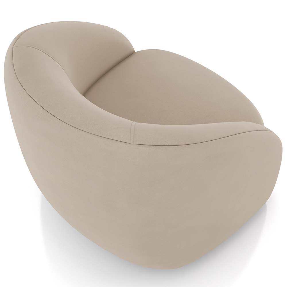 Kit 02 Poltronas Decorativa Giratória Angelina M03 Veludo Bege - Lyam Decor