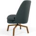 Kit 02 Poltronas Decorativa Giratória Base Ka Castanho Pérsia D02 Veludo Cinza B-317 - Lyam Decor