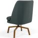 Kit 02 Poltronas Decorativa Giratória Base Ka Castanho Pérsia D02 Veludo Cinza B-317 - Lyam Decor