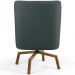Kit 02 Poltronas Decorativa Giratória Base Ka Castanho Pérsia D02 Veludo Cinza B-317 - Lyam Decor