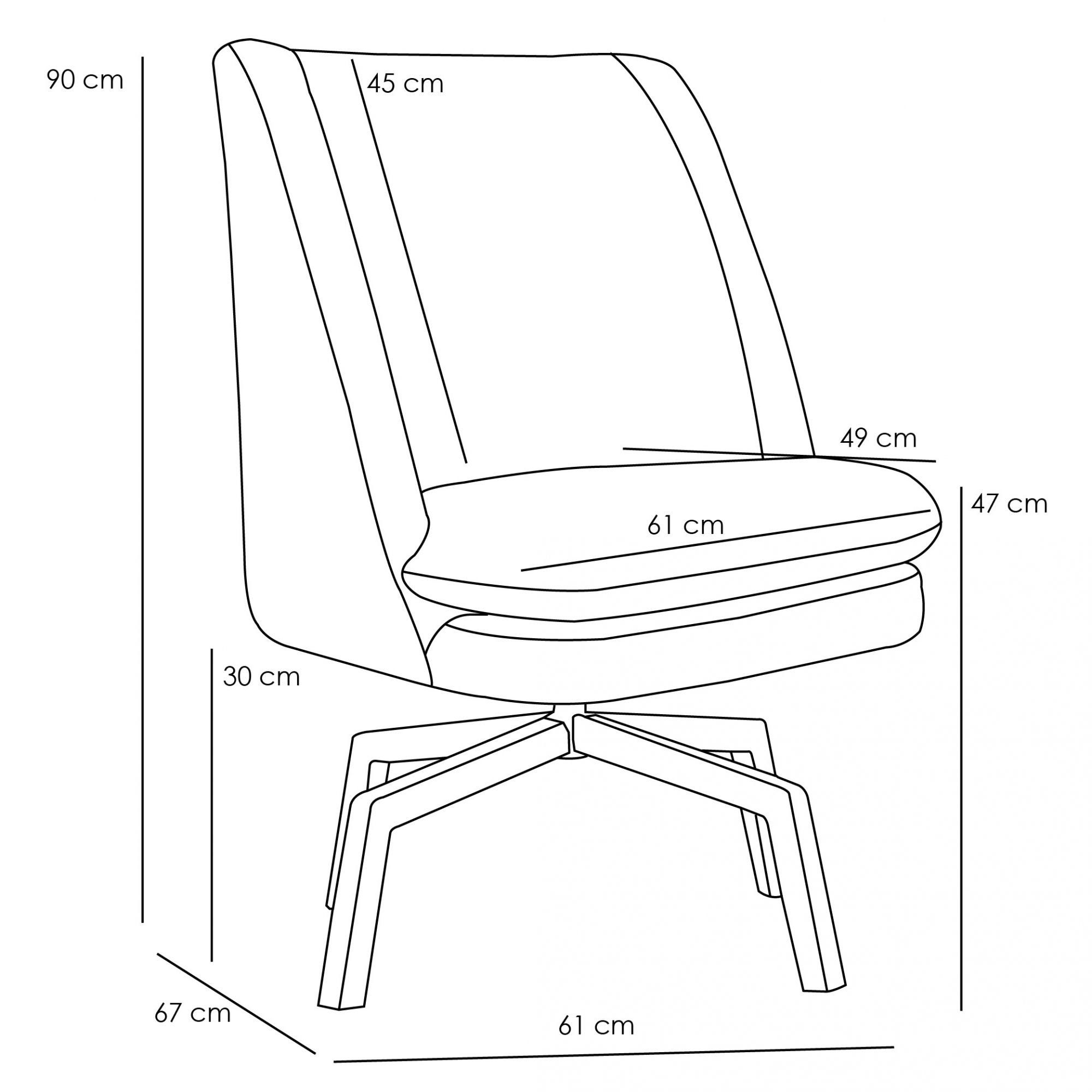 Kit 02 Poltronas Decorativa Giratória Base Ka Castanho Pérsia D02 Veludo Cinza B-317 - Lyam Decor