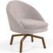 Kit 02 Poltronas Decorativa Giratória Base Ka Rafa D02 Veludo Bege B-309 - Lyam Decor