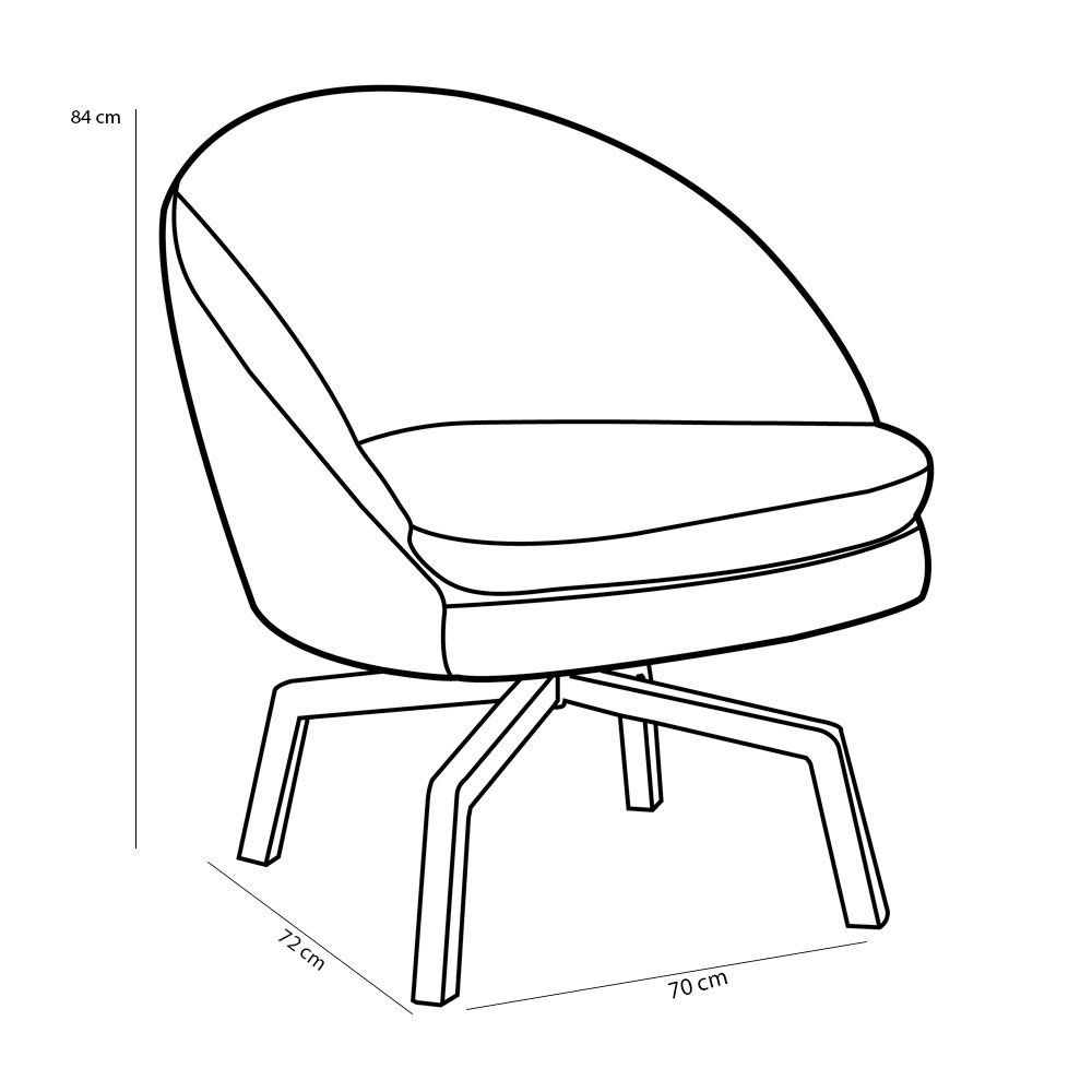 Kit 02 Poltronas Decorativa Giratória Base Ka Rafa D02 Veludo Marsala B-278 - Lyam Decor