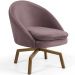 Kit 02 Poltronas Decorativa Giratória Base Ka Rafa D02 Veludo Rosê B-305 - Lyam Decor