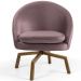 Kit 02 Poltronas Decorativa Giratória Base Ka Rafa D02 Veludo Rosê B-305 - Lyam Decor