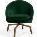 Kit 02 Poltronas Decorativa Giratória Base Ka Rafa D02 Veludo Verde B-303 - Lyam Decor