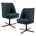 Kit 02 Poltronas Decorativa Giratória Base X Pérsia D02 Linho Chumbo C-465 - Lyam Decor