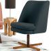 Kit 02 Poltronas Decorativa Giratória Base X Pérsia D02 Linho Chumbo C-465 - Lyam Decor