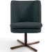 Kit 02 Poltronas Decorativa Giratória Base X Pérsia D02 Linho Chumbo C-465 - Lyam Decor