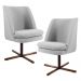 Kit 02 Poltronas Decorativa Giratória Base X Pérsia D02 Linho Cinza C-315 - Lyam Decor