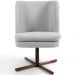 Kit 02 Poltronas Decorativa Giratória Base X Pérsia D02 Linho Cinza C-315 - Lyam Decor