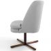 Kit 02 Poltronas Decorativa Giratória Base X Pérsia D02 Linho Cinza C-315 - Lyam Decor