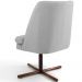 Kit 02 Poltronas Decorativa Giratória Base X Pérsia D02 Linho Cinza C-315 - Lyam Decor