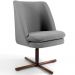 Kit 02 Poltronas Decorativa Giratória Base X Pérsia D02 Linho Cinza C-416 - Lyam Decor