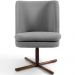Kit 02 Poltronas Decorativa Giratória Base X Pérsia D02 Linho Cinza C-416 - Lyam Decor